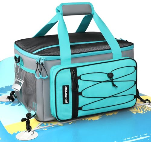 PLUSINNO Paddle Board Cooler, Waterproof SUP Cooler Durable PVC Material, Paddle Board Bag with TPU Zipper, 12-Pocket Fits 42 Cans, Paddle Board Accessories for Beach, Camping, Kayaking