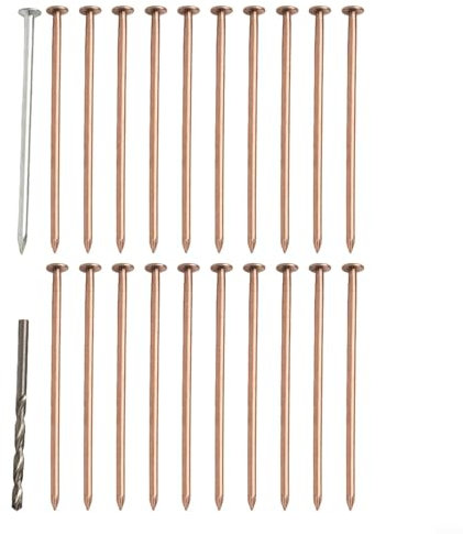 ZAMETTER Copper Nail Tree Stump Killer With Drill Bit Trees Stumps Removals Nails 4 Inch Killing Spikes Hardware Pure Copper Tree Stumps Removal Nail(15pcs)