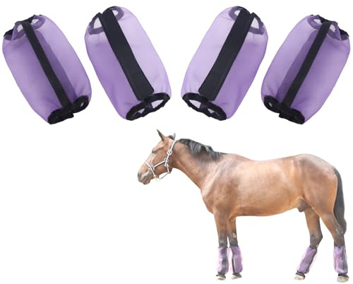 Gallopoff Lot de 4 Guêtres Anti-Taons, Éviter de Taper du Pied, Violet