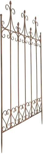 CLP Treillis en métal, Hauteur 130 cm Flieder, Support Stable pour Plantes grimpantes, clôture pour Plantes grimpantes en Style campagnard, Couleur:Marron Antique