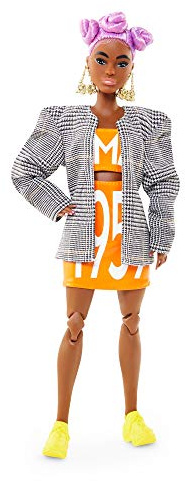 Barbie GNC46 BMR1959 (lilahaarig) Streetwear Karo-Blazer, Spielzeug ab 6 Jahren