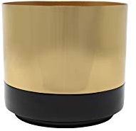 LaLe Living Blumentopf Koku aus Eisen in Schwarz/Gold, Ø13,5 cm als Übertopf oder Pflanzgefäß für Sukkulenten, Kräuter oder Grünpflanzen