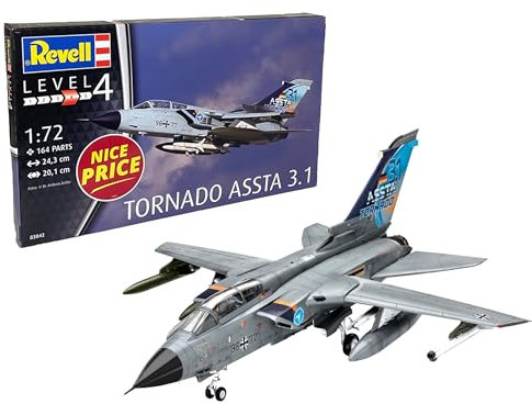 Revell NICE PRICE Modellbausatz I Tornado ASSTA 3.1 I Maßstab 1:72 I 165 Teile I Für Kinder und Erwachsene ab 12 Jahren I Kampfjet Modellbausatz zum selber nachbauen I Authentisch und Detailreich