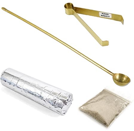 NKlaus 4tlg Set 12cm Räucherzange in Gold Weihrauchlöffel Räucherkohle 40g Räuchersand 40673