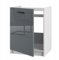 Spülenschrank für die Küche unter der Spüle mit Arbeitsplatte - 60 cm Breite - einfach zu montieren - mit Platz für Griffe - hohe Qualität -ideal für kleine Küchen (graues Acryl glänzend)