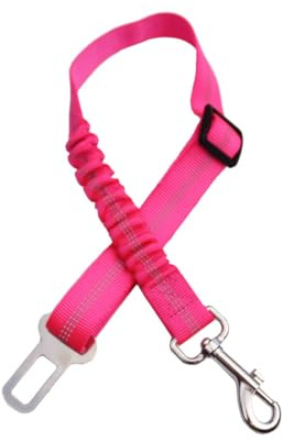 GXGM Cintura Sicurezza Cani Auto, Regolabile 53-83 cm, Rosa, Adatta a Cani e Gatti di Tutte le Taglie, Funzione di Ammortizzazione Elastica, Sosteniamo i Diritti dei Consumatori