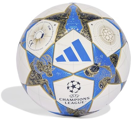 Adidas Unisex-Adult UEFA Champions League Mini Soccer Ball, White/Dark Blue/Pantone/Gold Metallic, 1
