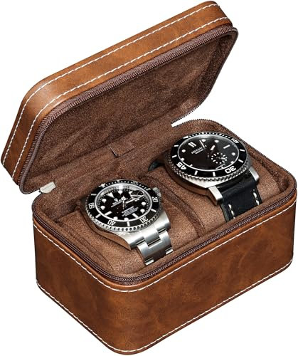 ROTHWELL Étui de voyage pour deux montres (marron clair/marron)