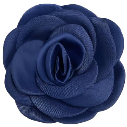 Spilla delicata in raso con fiore di rosa per matrimoni ed eventi – Spilla floreale in tessuto fatta a mano da 10 cm con clip, gioiello da bavero a doppio uso per donne e uomini (confezione regalo