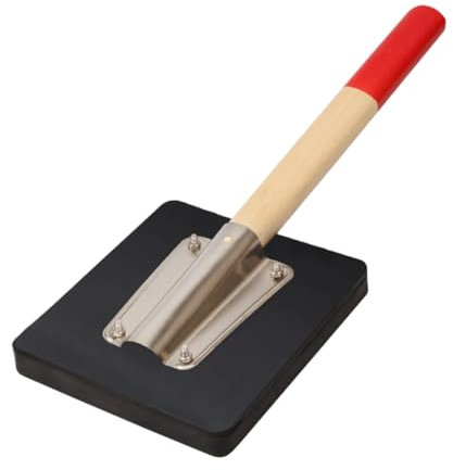 HOMSFOU Rubber Mallet Hammers Tools with Comfortable Grip and Wooden Handle, Easy to Use Round Paving Rubber Tool for Tiles Flattening and Tiling Construction Tasks