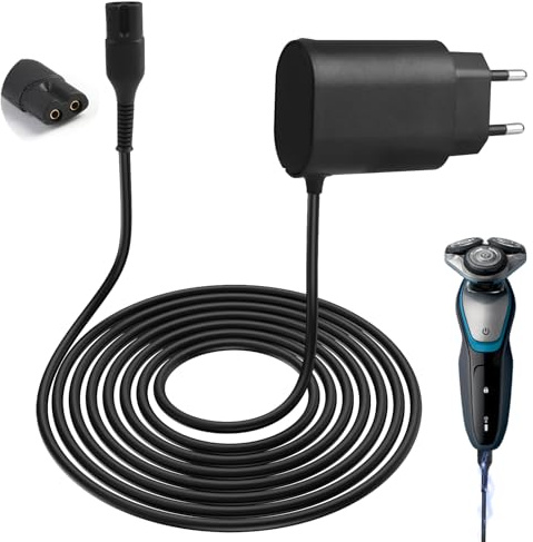 12V 400mA Ladekabel für Braun Rasierer Series 9, 8, 7, 6, 5, 3, 1 und Epilierer Silk-Epil 9, 5, 7 – Netzteil für Braun Rasierer Ladegerät, Ersatz-Ladekabel für Braun Trimmer und Epilierer