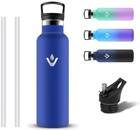 Grsta Borraccia Termica 500ml, Borracce Termiche con Cannuccia, Senza Perdite Borraccia Bambini, Borracce Acciaio Inox Senza BPA, Riutilizzabile Bottiglia Termica per Scuola, Ciclismo, Corsa