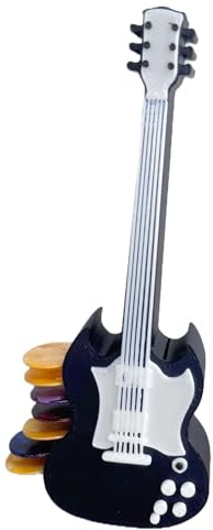 inkihuit Supporto per plettro per chitarra - stile creativo, mini accessori per chitarra elettrica, stampa 3D (PLA, ecologica), Guitar Picks Holder Box, regalo per chitarristi, musicisti, amanti della