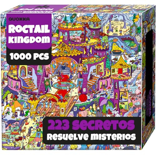 QUOKKA 1000 Piece Puzzle for Adults – 223 Hidden Secrets, Engaging Audio Story, Snap-Tight Thick Pieces – Collect All Four Adult Puzzles in Series To Build One Epic Mystery Realm - Rocktail Kingdom