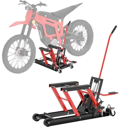 ACXIN sollevatore idraulico per moto, piattaforma sollevatore moto fino a 680 kg, regolabile in altezza, cavalletto di montaggio per auto per la manutenzione di moto, ATV e quad, adatto per garage e