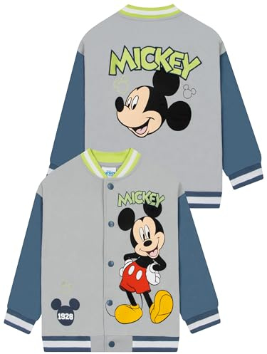 Disney Mickey Mouse Boys Bomber Jacket, Mickey Boys Jacket, Cotton Baseball Jackets For Summer, Ages 2 To 10 Years