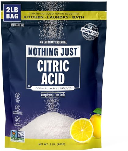 Nothing Just, Citric Acid Pure Food Grade 2 lb – Fine Grain, Non-GMO, Kitchen, Cleaning & DIY Beauty, Anhydrous