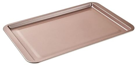 Bandeja for hornear rectangular antiadherente de acero al carbono for horno for galletas, tartas, pizzas, asados, muffins y pan(Rose L)