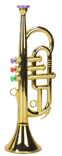 Trompette Jouet jouable développement sûr PP en Plastique doré Trompette pour Enfants avec poignée Confortable Instruments de Musique éducatifs pour Enfants précoces