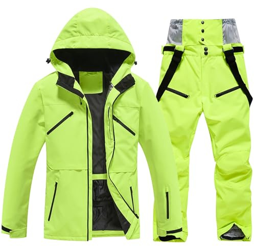 Skioverall Damen, Skianzug Damen 2 Teilig Set: Skijacke Und Skihose Schneeanzug Winddicht Skibekleidung Warme Skioverall Große Größen Skianzüge Zweiteiler Ski Anzug Wasserdicht Schneeanzüge
