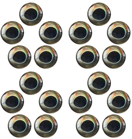 Gatuida 20 Pièces Yeux de Leurre en Époxy 4d, Design Réaliste et Forme Profilée, Accessoires Polyvalents pour Fabrication D'appâts, pour Pêche la Mouche