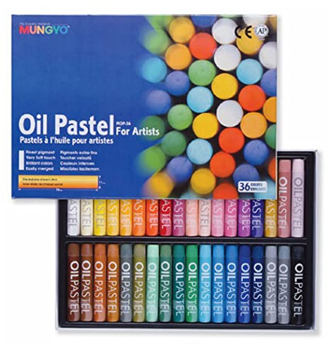 MUNGYO olja pastellkrita i färger sorterade 11 x 70 mm (36 stycken
