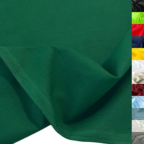 TOLKO 50cm Baumwollstoff Meterware uni | Popeline Stoff aus ÖkoTex Baumwolle in leuchtenden Farben | Kleiderstoff Dekostoff Vorhangstoff Bezugsstoff Patchwork Kinder Stoffe zum Nähen (Dunkel Grün)