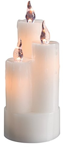 Hellum LED-Vaxljus Kombination, Ø 8 cm x 20 cm Högt, Vitt Ljus Med Flimrande Låga, Batteridrivet (2 x AA Ingår Ej), Julbelysning Och Dekoration, Äkta Vax 571936