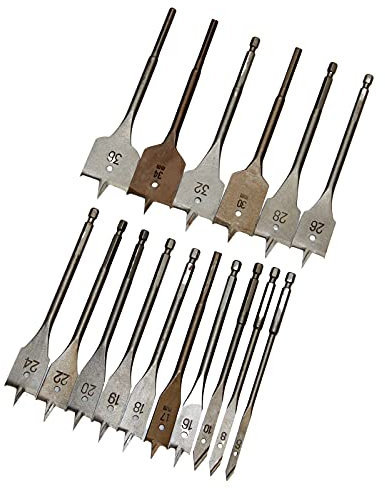 Flachfräsbohrer Set Holz Fräs Bohrer Sechskant Holzbohrer Flachfräser 22565