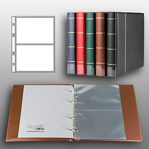 Prophila Kobra Album per cartolina con 20 copertine per 40 cartoline marrone