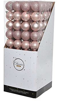 10 PALLINE DI NATALE 6CM COLOR ROSA CIPRIA ADDOBBI DECORO ALBERO