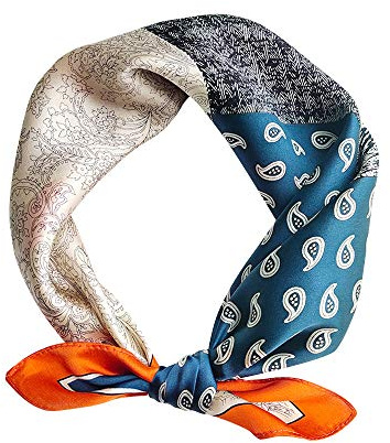 MEISEE 100 % mullbärssilke lång halsduk för kvinnor stor solskärm sjalar sjalar huvudhalsduk och halsband håromslag förpackade i presentförpackning, E50 blå, 53cm*53cm