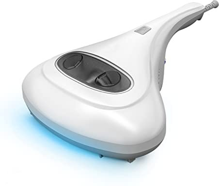FUVSHU Aspiradora UV para ácaros | Batti colchón con luz esterilización UV | Sin Bolsa | Filtro HEPA Lavable | con Hilo
