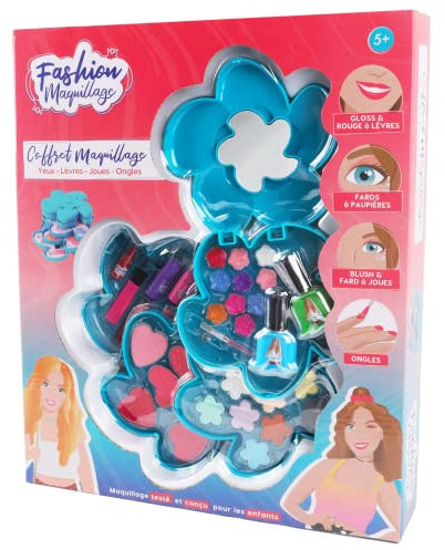 FASHION MAQUILLAGE - Grande Scatola di Bellezza Fiori - Trucco - 258003 - Multicolore - Plastica - Gioco per Bambini - Pelle Sensibile - Testato da un Laboratorio Francese - A partire dai 5 anni