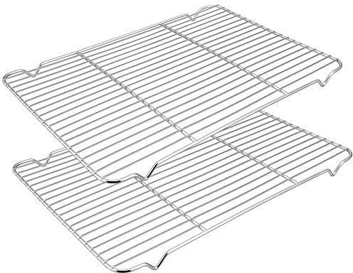 HaWare Extra Large Cooling Rack Set of 2, Stainless Steel Wire Rack for Baking Cooking Roasting Drying, 42.2 x 29 x 2cm, Oven Tray Rack for Cake/Meat/Cookie, Healthy & Dishwasher Safe