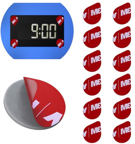 ALAFLY [12 Stück Doppelseitige Ersatz Klebepads kompatibel mit Needit Park Lite Parkscheibe, 3M Hitzebeständig Starke VHB Aufkleber Klebeband Parkuhr Klebepad Set für Windschutzscheibe