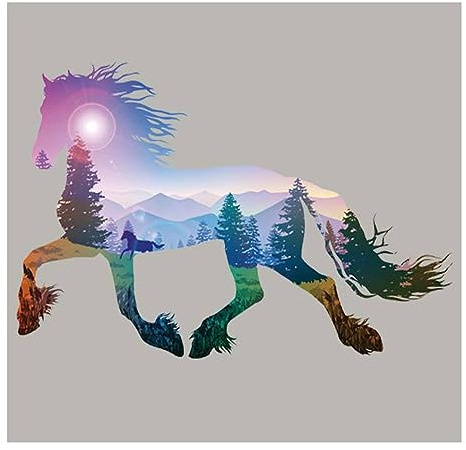 Bianriche Parches de Transferencia para Planchar Pegatinas de Transferencia de Calor de Caballo del Bosque Parches de Apliques DIY para Accesorios de Pantalones Vaqueros de Camiseta-L