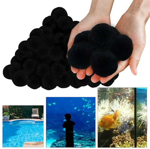 MAYTIIMO Filterbollar poolfilterbollar 1 400 g för sandfilterinstallation ersätter 50 kg filtersand pooltillbehör poolfilter poolfilter svart