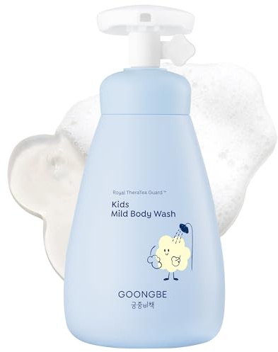 GOONGBE Kids Body Wash – Tear-Free Tested Gentle Pump Foam for Sensitive Skin – Low pH Hydrating Cleanser with Ceramide, Panthenol & Amino Acids – Allergen-Free Scent – Korean K-Beauty, 10.1 fl oz