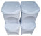 Stolmet Large Stackable Recycling Bins Set of 4x25L (Brand KrysGo) - Customizable Lids with Recycling Stickers - Waste Sorting for Home, Kitchen, Office (White + White)