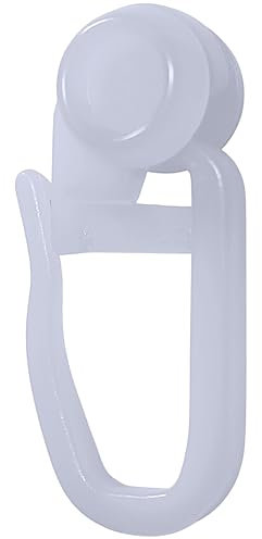 Raum² 100 Gardinenröllchen - Gleiter Innenlauf - 8mm Rolle mit Faltenhaken, weiß, 100, 200, 400, 800 Stück für Gardinenschiene (100 Stück)