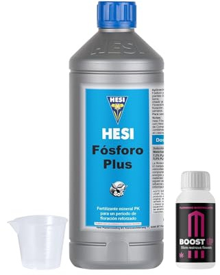 GROWMANIA HESI Fosfor Plus + Up Nutrients Boost Up Prov + Mätkopp | Flytande gödselmedel Blommor Växter och grödor | Stimulering Tillväxt
