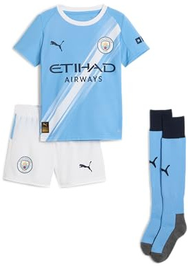 PUMA Manchester City FC Mini-ensemble maillot domicile pour enfants 25/26, Bleu (Team Light Blue x White), 110