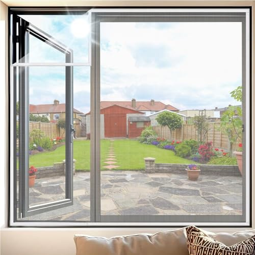 Red Anti-Insectos con Cierre de Gancho y Bucle 110x155cm Blanco Mosquitera Para Ventanas Y Puertas Tejido Súper Fino Tejido Súper Fino