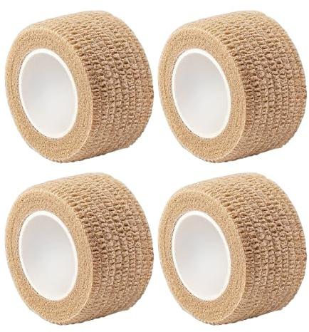 4 Pcs Finger Tape, Compression Tape, Bandage Tape, Tape for Protect Finger and Wrist Veterinary Treatment Protective Furniture 2.5cm Wide X 4m Long (Skin Color)