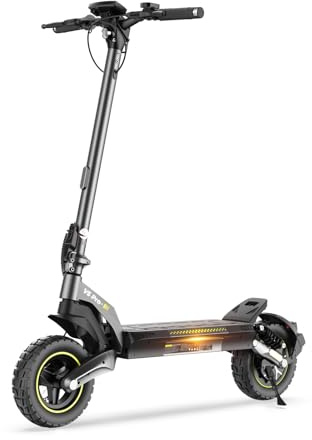 iScooter Elscooter V5PRO, Maximal räckvidd på 70 km, 10-tums däck, Utrustad med vipparmsfjädring, LCD-skärm, 48V elscooter för terrängbruk, och levereras med en smart app, Maximal lastkapacitet 150 kg