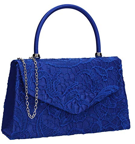 SwankySwans Kendall Pochette élégante en dentelle pour femme, Bleu (bleu roi), Taille unique