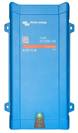 Victron Energy MultiPlus Reiner Sinus Wechselrichter 35 Amp Batterie Ladegerät, Spannungswandler, Transferschalter Inverter Kompakt, 800VA 12-Volt 230V
