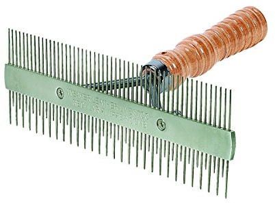 Weaver Leather 2 Sided Wood Handle Comb, Silver