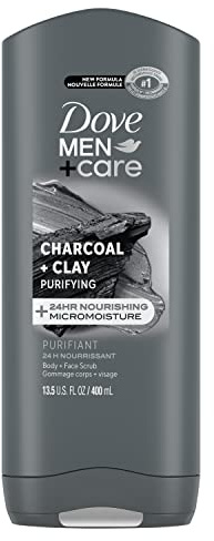 Dove Men+Care Elements Body Wash Charcoal+Clay Effectively Washes Away Bacteria While Nourishing Your Skin 13.5 oz